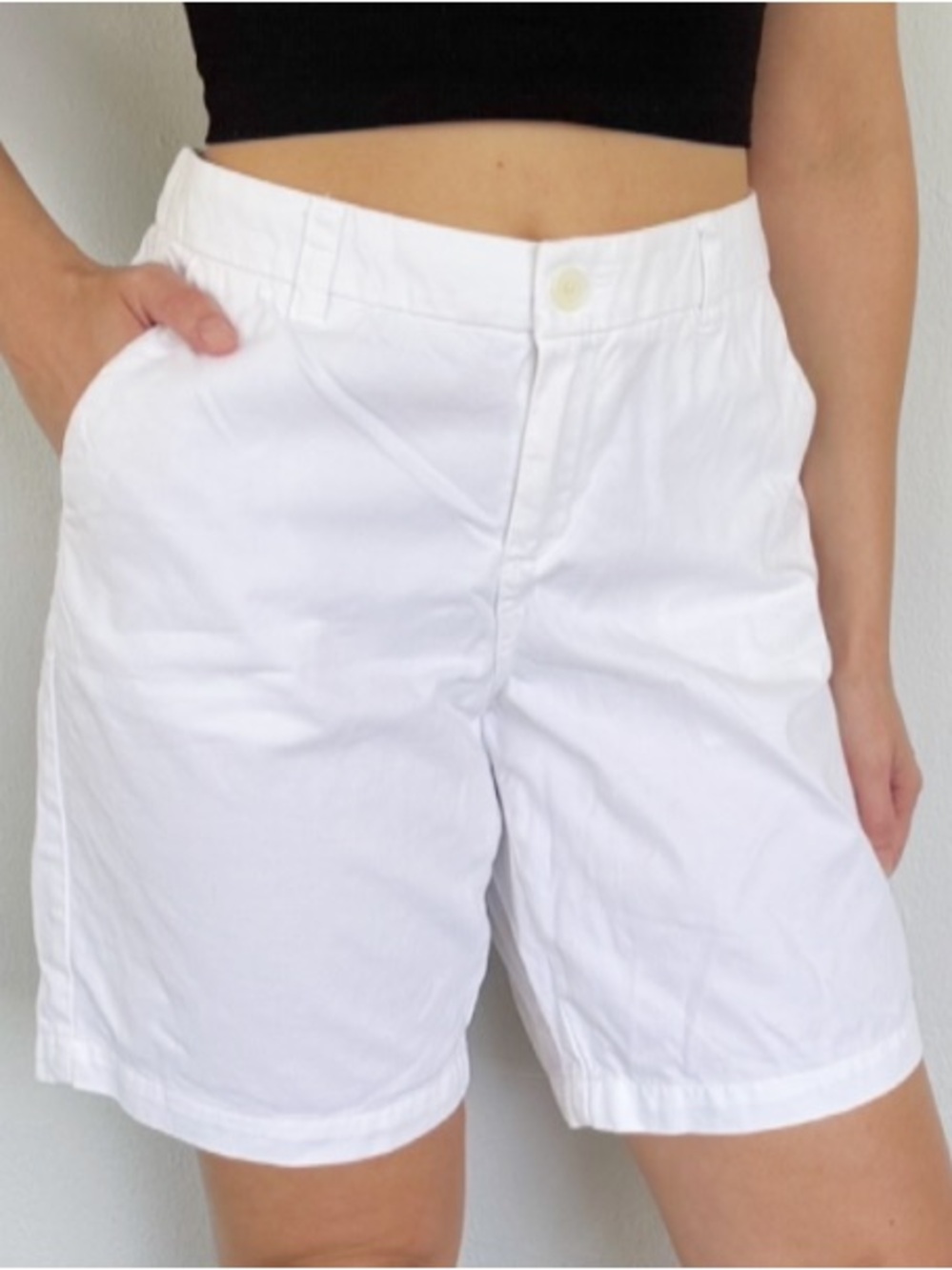 Merona white cotton twill chino style casual shorts size 10